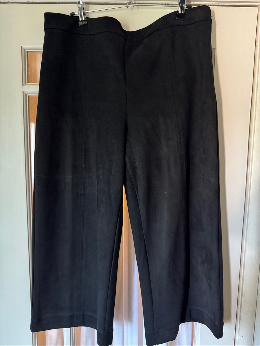 Women’s faux suede dress pants - cropped wide leg